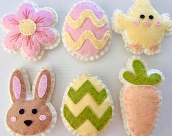 Felt Easter Cookies Set, Montessori Toys, Easter Basket Stuffers