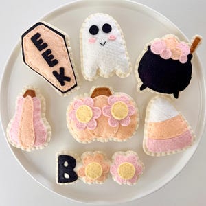 Hand Sewn Felt Halloween Cookies, Play Food Set