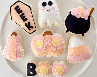 Hand Sewn Felt Halloween Cookies, Play Food Set
