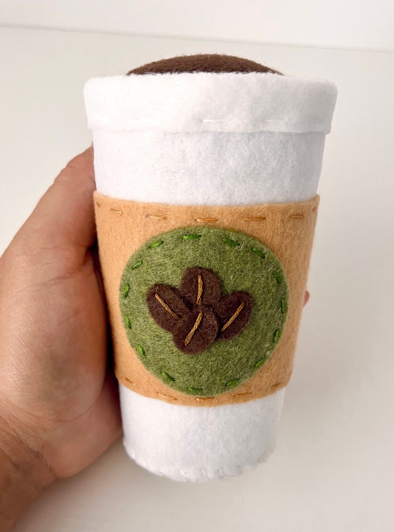 Hand-stitched Felt Coffee Cup, Pretend Play Food - Etsy