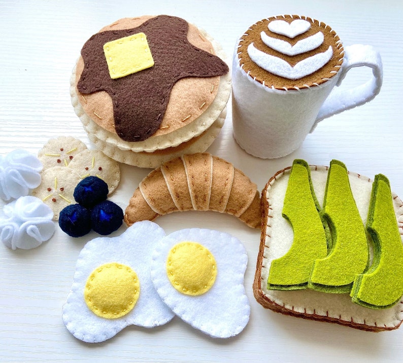 Felt Food Breakfast Set Felt Play Food Play Kitchen Play image 1