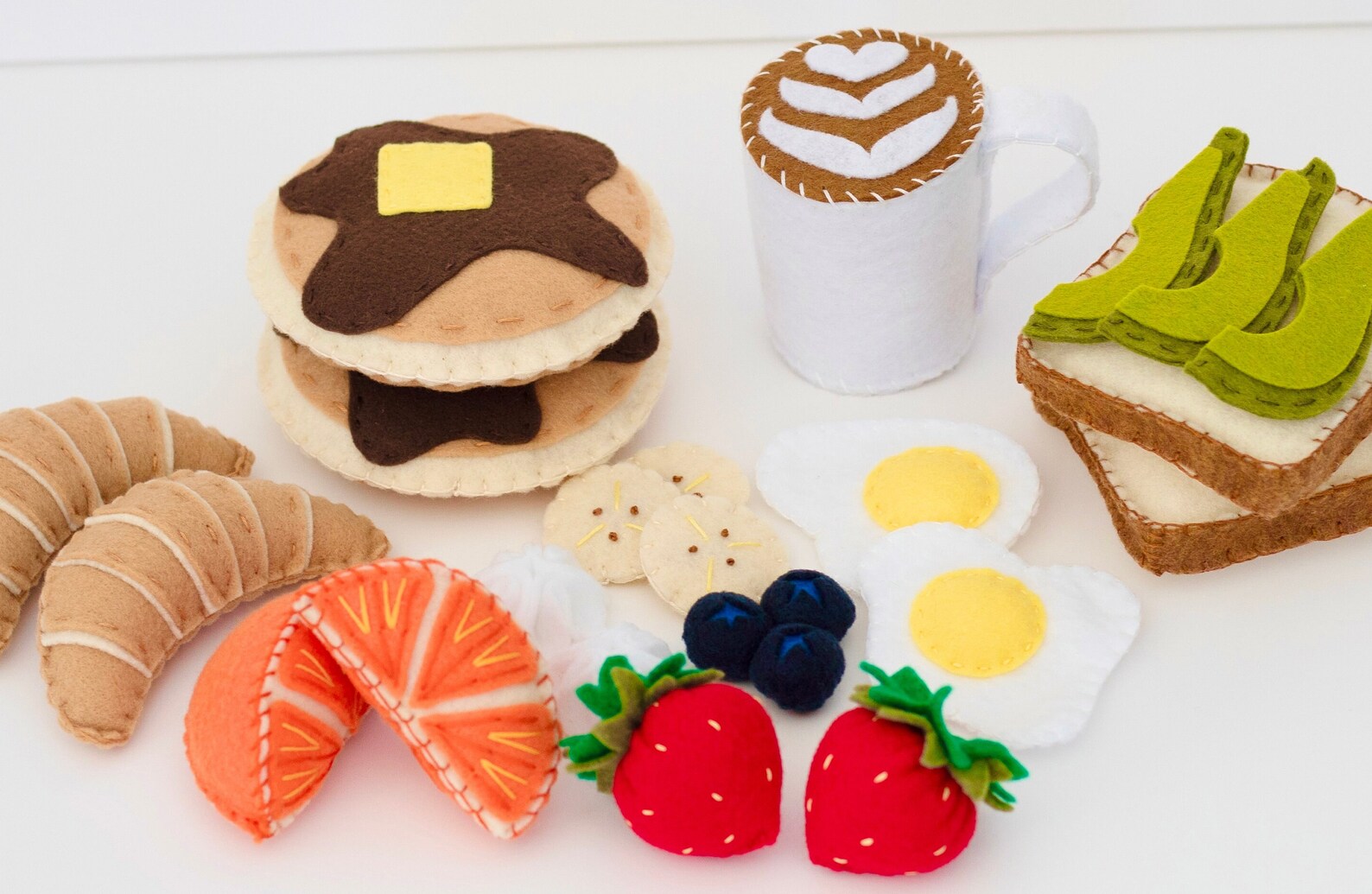 Felt Food Breakfast Set Felt Play Food Play Kitchen Play Etsy