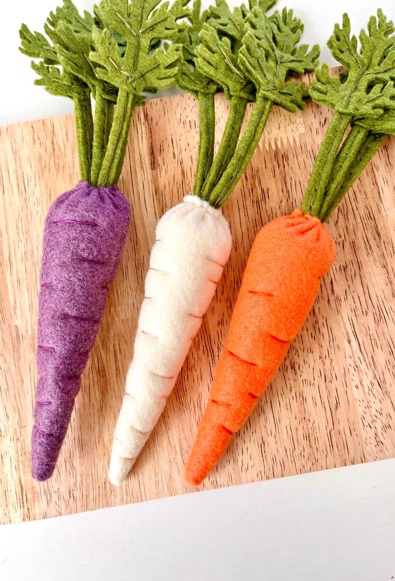 Felt Carrot Set Multicolor Carrots Play Vegetables Easter Etsy