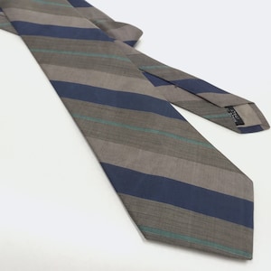 Vintage Tie - Blue and Gray Stripes by Mario Valentino - Necktie / Father&#39;s Day / Gift for Dad / Gift for Husband / For Him / Menswear