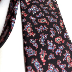 Vintage Necktie - Black Paisley by Windsor - Designer Neckwear | Menswear | Men&#39;s Fashion | Gift for Him | Gift for Husband | Gift for Dad