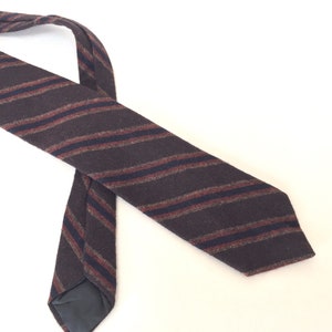 Vintage Krawatte - braune Wolle gestreift Krawatte von Resilio - Vatertag / Geschenk für Papa / Geschenk für Mann / für ihn