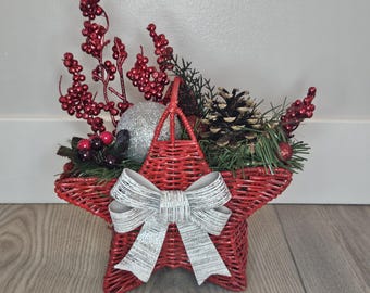 Holiday Wicker Star Basket