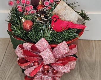 Large Cardinal Winter Centerpiece