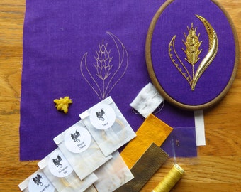 Goldwork Embroidery Kit. Coronation Inspiration - Contains all materials and full detailed step by step instructions. DIY Embroidery Kit.