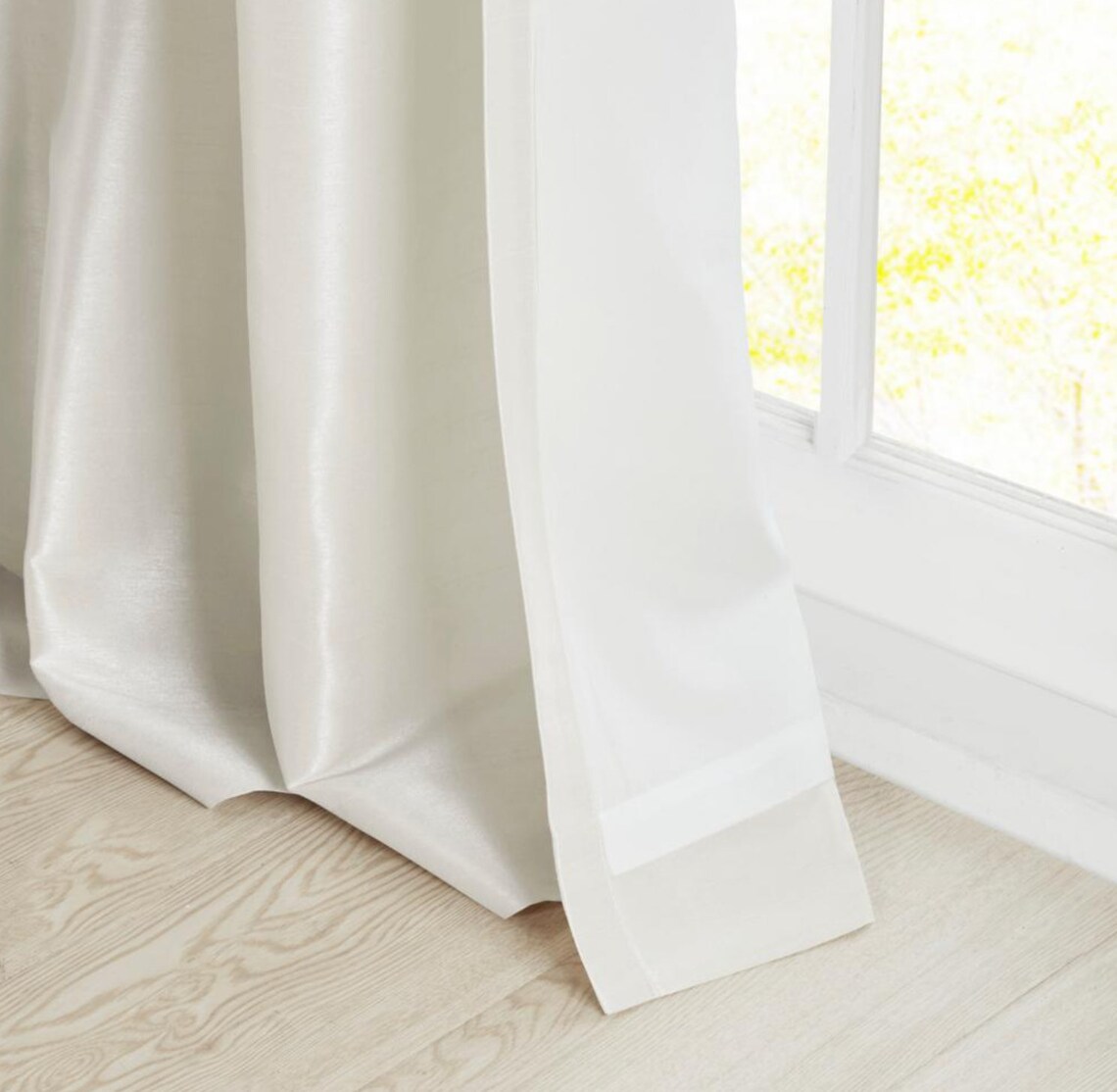 White Solid Tab Top Room Darkening Curtain 50 In. W X 108 Etsy UK