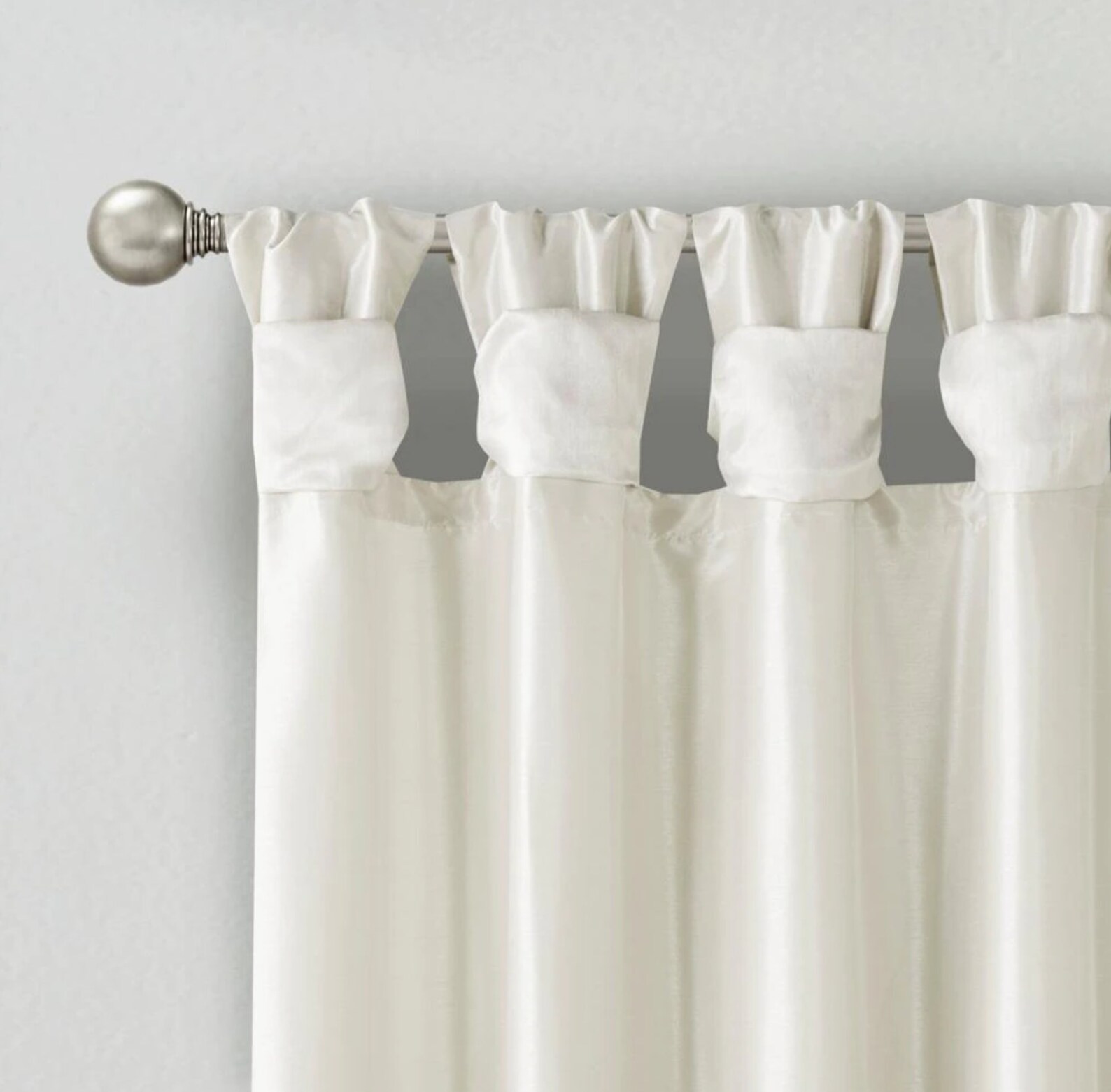 White Solid Tab Top Room Darkening Curtain 50 In. W X 108 Etsy UK