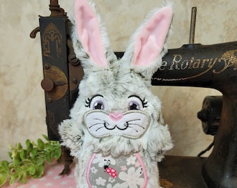 Bunny Rabbit Stuffie - Medium 11" - Handmade Stuffed Animal Bunny Stuffy Toy Plushie - Farm Animal Gift - Child's Gift - Children's Toys