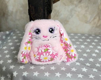 Bunny Rabbit Stuffie - Pink Colored - Handmade Stuffed Animal Bunny Stuffy Toy Plushie - Farm Animal Gift - Child's Gift - Children's Toys