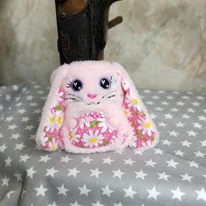 Bunny Rabbit Stuffie - Pink Colored - Handmade Stuffed Animal Bunny Stuffy Toy Plushie - Farm Animal Gift - Child&#39;s Gift - Children&#39;s Toys