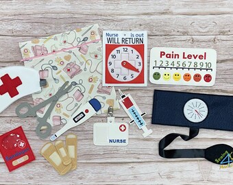 Nurse Pretend Play Set - Medical Set - Pretend Play - Toddler Learning Toys - Child's gift - Handmade Toy