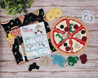 Felt Play Food - Pizza Set - Play Kitchen - Pretend Play - Toddler Learning - Eco-friendly toys - Child's Gift