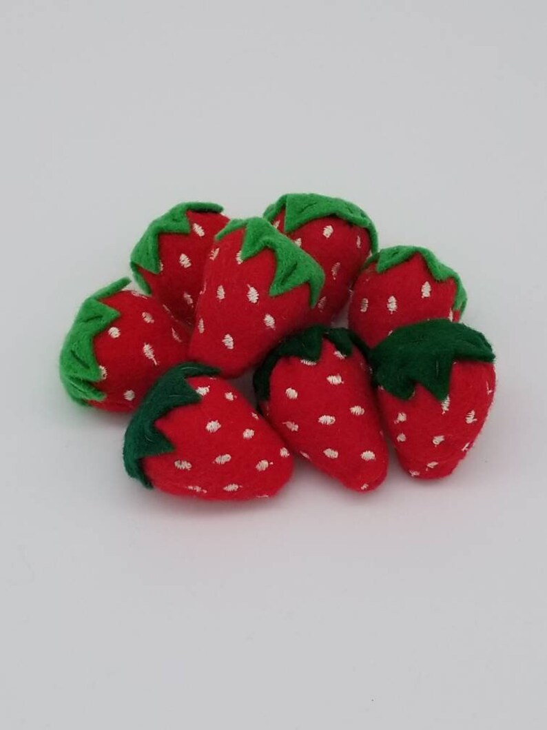 Details about   Handmade pretend play fabric and felt strawberry set of 6 FREE SHIPPING 