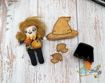 Witch Doll Handmade Stuffed Animal Toy Plushie - Children's Toy - Witch Toy