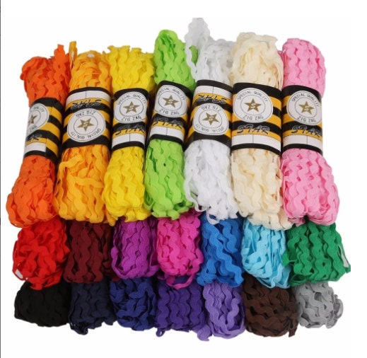 15Yards Multi-Color Terylene Ribbon Ric Rac Zig Zag Lace Fringe Trim Ribbon Wave Bending Ribbon For Sewing DIY Craft Wedding Dec