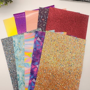 Full Sheet Random Grab Bag - Faux Leather Scrap Pack 10 piece set random colors