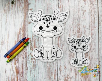 Washable Coloring Giraffe Plush | Reusable Colorable Stuffed Animal | Kids Activity Toy