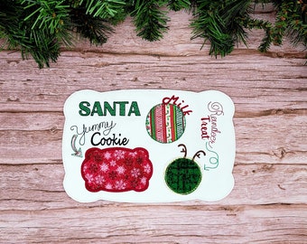 Santa Cookies and Milk Reindeer Treat themed Mug Rug Mat 10x6 - Christmas Decor