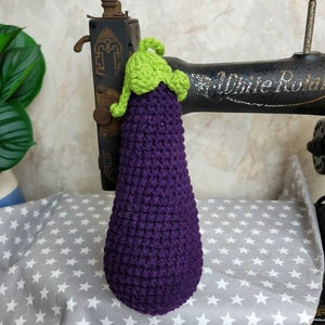 Pretend Play Food - Eggplant - Crochet Play Food - Farmer&#39;s Market Food - Felt Play Food
