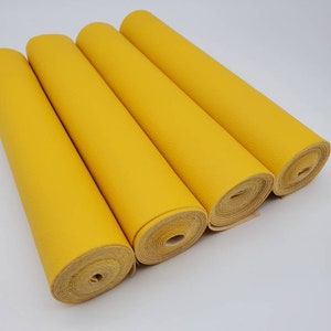  Funcolor Flower Faux Leather Roll:12X53 Inch Yellow