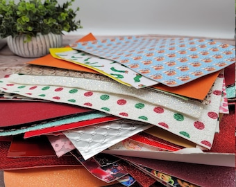 Faux Leather Sheets 2lb Scrap Pack - Imperfect Sheets - up to size 12x13" - Random Selection - Free shipping