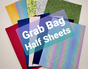 Half Sheet A5 Grab Bag - Faux Leather Scrap Pack 10 piece set random colors