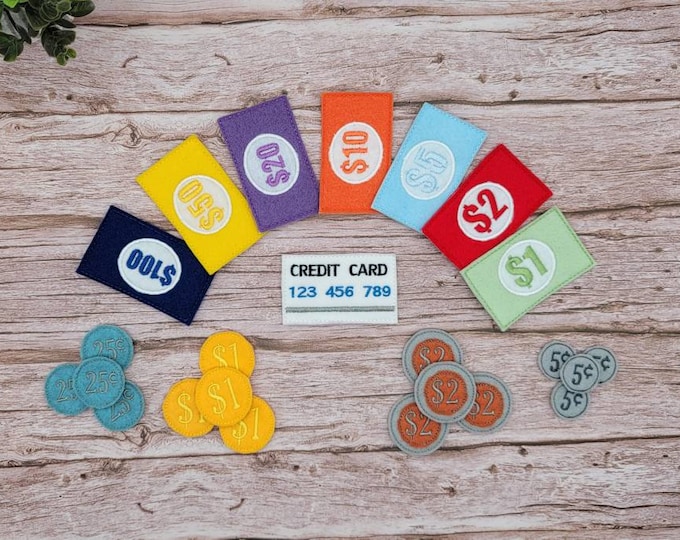 Pretend Play Felt Play Money Set Etsy