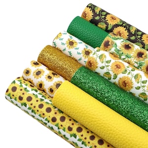 Sunflower Set Faux Synthetic Leather Vinyl Sheets R245