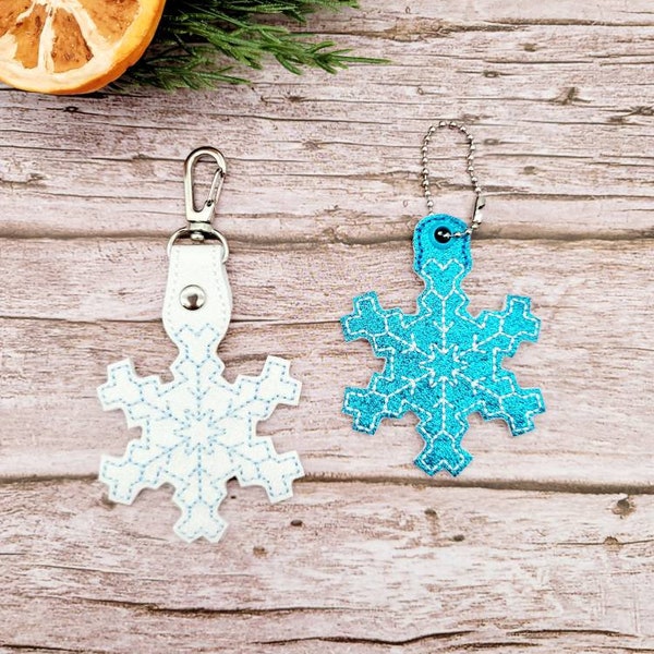 Snowflake Keychain Etsy