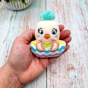 Stuffed Animal - Chick in Egg - Handmade Stuffed Animal Chicken Stuffy Toy Plushie - Farm Animal Gift - Child&#39;s Gift - Children&#39;s Toys