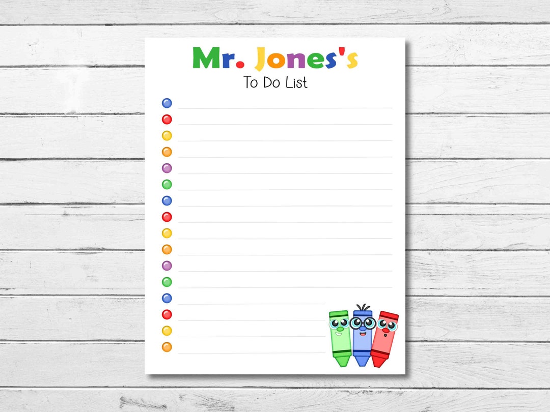 Personalized Teacher to Do List Pad, Handmade Custom Teacher List ...