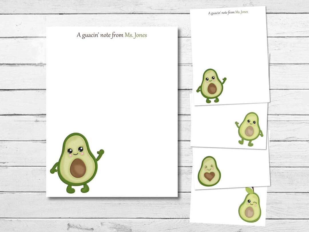 Personalized Handmade Avocado Notepad, 4.25x5.5 Inch Writing Paper ...