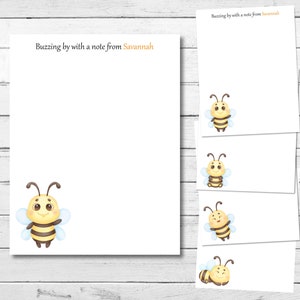 Personalized Handmade Bumble Bee Notepad, 4.25x5.5 inch Writing Paper, Custom Notes, 48 page Honey Memopad, Bee Keepers or Teachers Gift