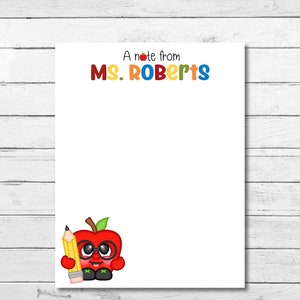 Bloc-notes personnalisé pour enseignant, notes personnalisées faites main pour enseignant, bloc-notes enseignant de 48 pages, cadeau de remerciement pour enseignant, cadeau de Noël pour l'école