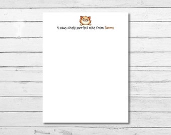 Personalized Peeking Cat Notepad, Handmade Custom Kitten Notes, 48 page Feline Memopad, Teacher Appreciation Gift