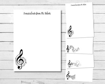 Personalized Music Teacher Notepad, Handmade Custom Choir Notes, 48 page Musical Memo Pad, Teacher Appreciation Gift
