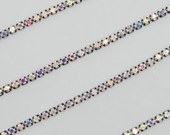 Adorno de cadena de copa con diamantes de imitación SS6, cristal de vidrio, costura, abalorios, suministro de joyería