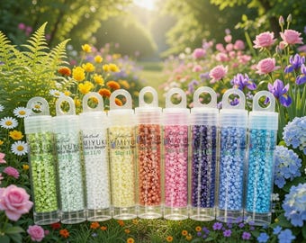 Kit de cuentas Miyuki Delica Soft Bloom: paleta de primavera pastel, colores para bordado y tejido