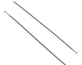 Alfileres de cabeza plana de acero inoxidable de 30 mm – 100 unidades – Alfileres resistentes de cabeza plana para la fabricación de joyas, pendientes, dijes y trabajos con cuentas.