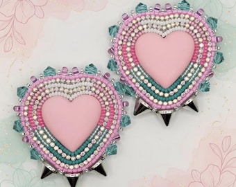 Pendientes de corazón con cuentas Bubblegum Romance