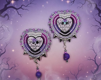Pendientes de cuentas de lavanda "Afterlife"