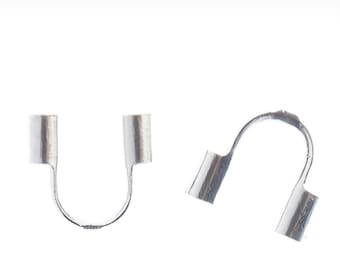 Protectores de alambre de acero inoxidable de 4 x 4 mm (24 unidades) / Protectores de alambre / Componentes para bisutería / Suministros para la fabricación de joyas / Resistentes al deslustre