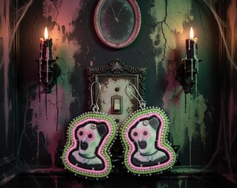 Cottonn Candy Carnage Beaded Earrings