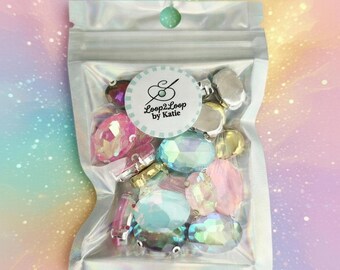 Surtido de diamantes de imitación para coser de diseñador, tamaños y colores variados