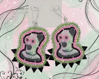 Cotton Candy Carnage Beaded Earrings