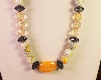 Lemon Abstract Necklace